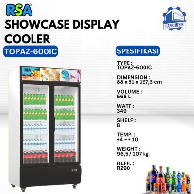 ShowcaseRSA 2 Pintu / Display Cooler (RSA) TOPAZ-600IC